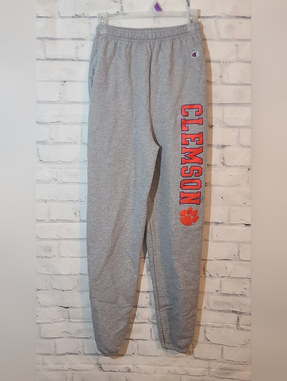 Clemson University Champion Sweatpants Spellout Small